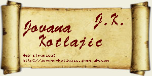 Jovana Kotlajić vizit kartica